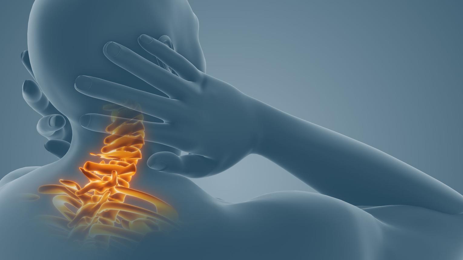 Patient experiencing chronic neck pain and cervical discomfort
