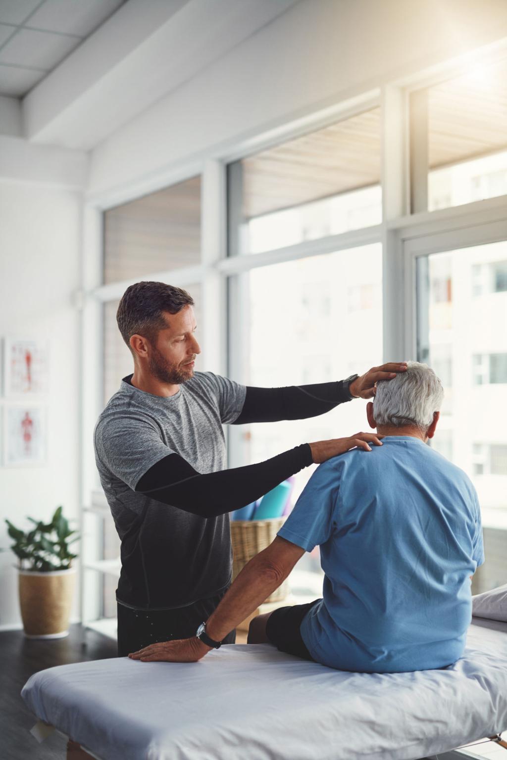 Patient experiencing neck stiffness
