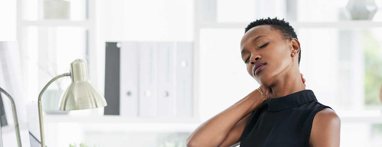 Patient experiencing neck stiffness
